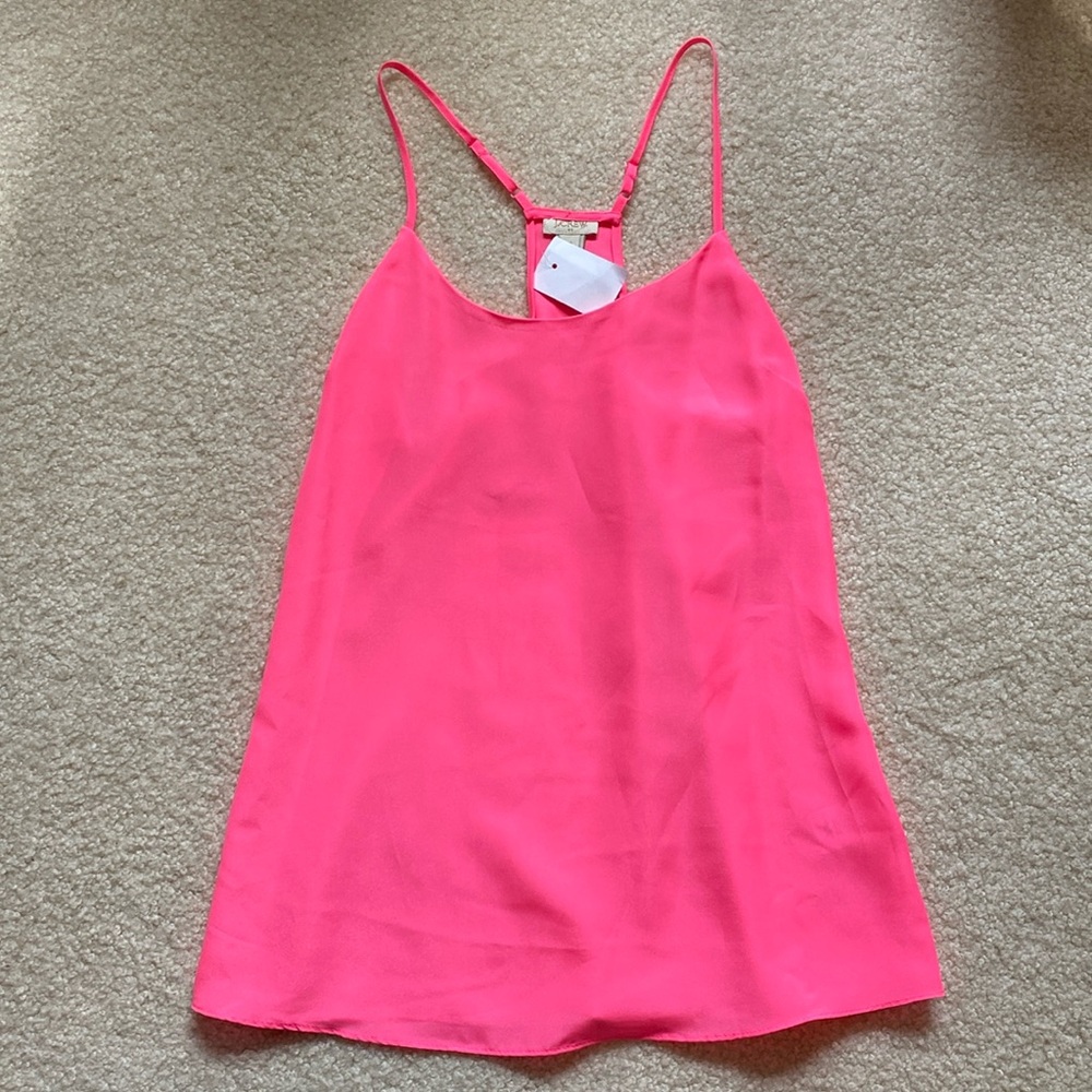NWT jcrew neon pink racerback tank camisole